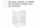 Scatole per confezioni trasparenti in PET - uso alimentare, set da 15 pezzi, cm 10,2 x 10,2 x 15,3 H