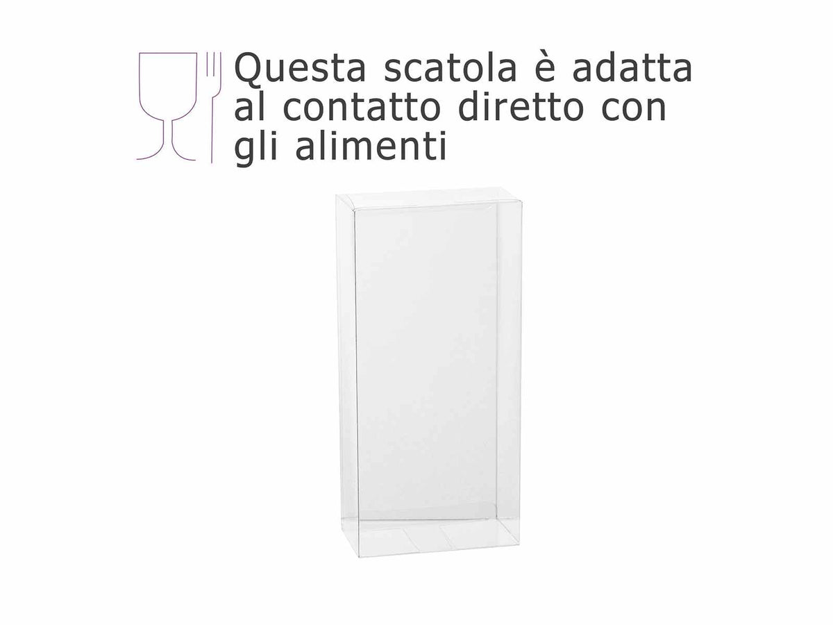 Scatole regalo trasparenti in PET - uso alimentare rettangolari, set da 25 pezzi, cm 9,5 x 5 x 20,4 H