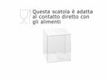Scatole quadrate trasparenti in PET - uso alimentare, set da 20 pezzi, cm 10 x 10 x 12 H