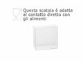 Scatole quadrate trasparenti in PET - uso alimentare, set da 25 pezzi, cm 12,2 x 5,7 x 12,2 H