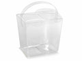 Scatole quadrate trasparenti in PET - uso alimentare con manico, set da 25 pezzi, cm 9 x 6,5 x 8,5 H