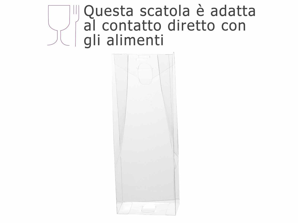Scatole trasparenti in PET - uso alimentare alte rettangolari, set da 15 pezzi, cm 11 x 6 x 30 H