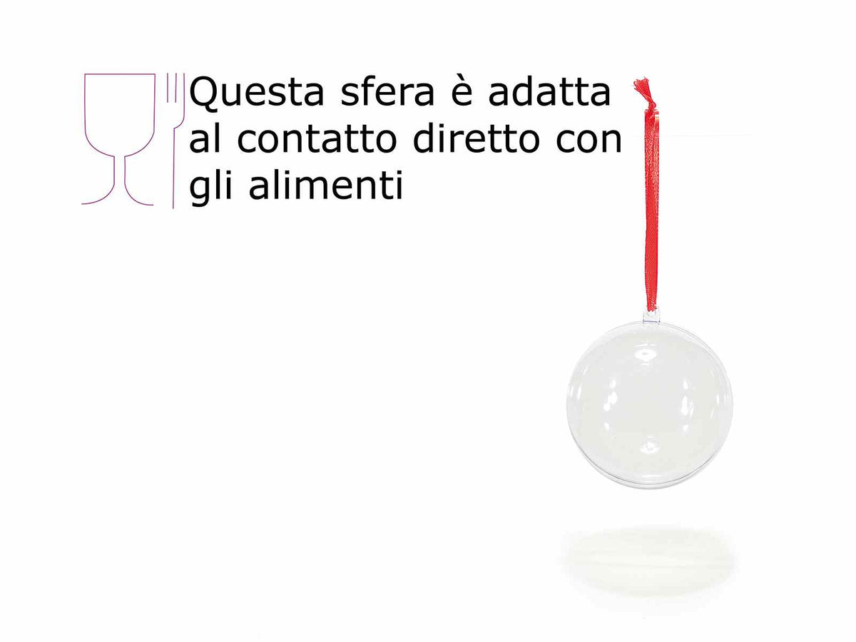 Sfere palle piccole trasparenti con nastrino, adatte al contatto, set da 20 pezzi, Ø 8 cm