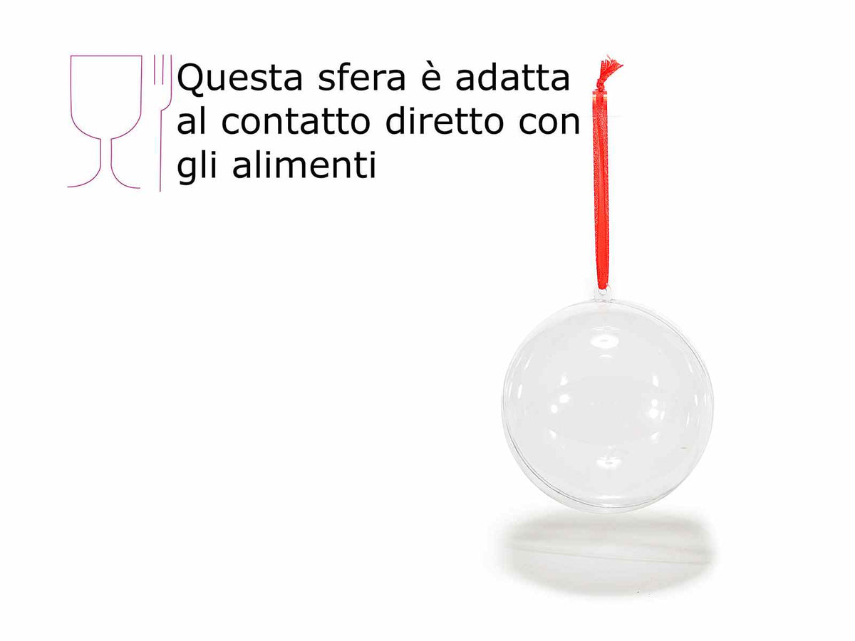 Sfere palle medie trasparenti con nastrino, adatte al contatto, set da 10 pezzi, Ø 10 cm