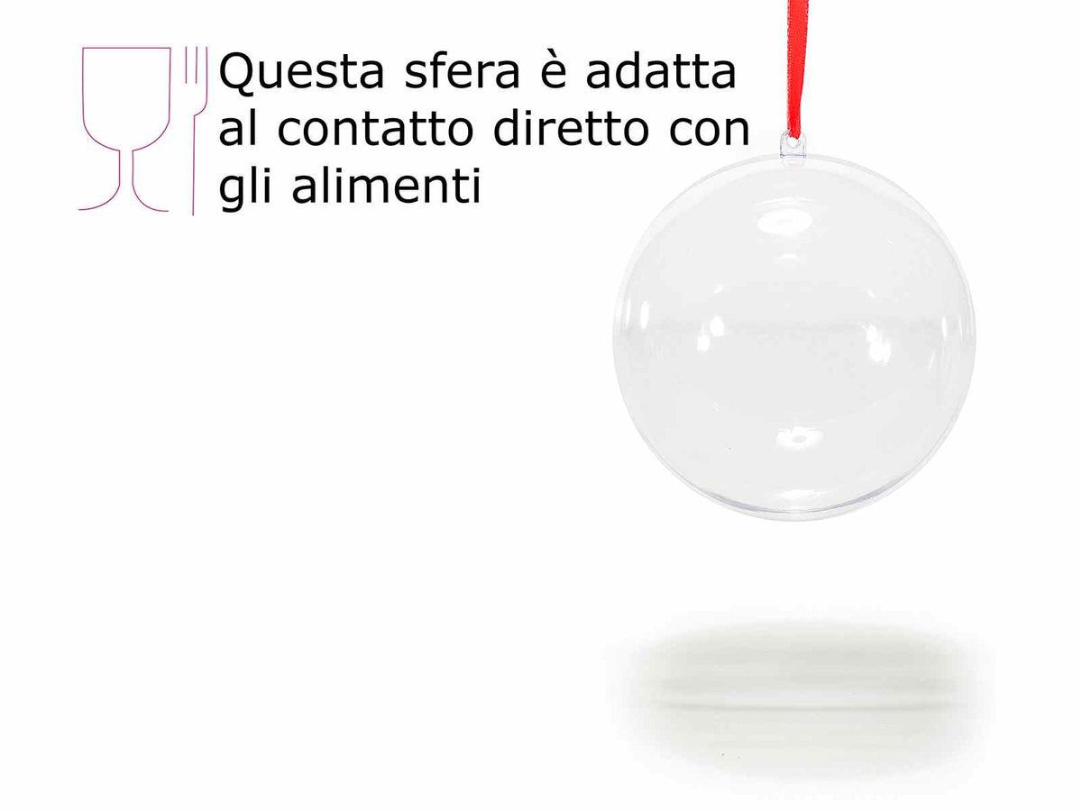 Sfere palle grandi trasparenti con nastrino, adatte al contatto, set da 10 pezzi, Ø 12 cm