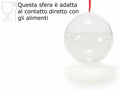 Sfere / palle maxi trasparenti con nastrino, adatte al contatto, set da 6 pezzi, Ø 15,5 cm