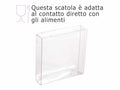 Scatole quadrate trasparenti in PET - uso alimentare, set da 20 pezzi, cm 6,2 x 1,5 x 6,2 H