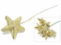 Stella natalizia chiudi pacco / pick color oro con glitter e gambo modellabile, set da 120 pezzi, Ø 4,7 cm x 13 H