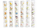 Uova di pasqua decorative bianche in plastica dipinte a mano da appendere, set da 6 pezzi, Ø 4 cm x 6 H