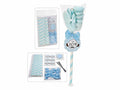 Kit bomboniera con stick a cannuccia, fiocco azzurro e tag decorativo. Perfetto, set da 2 pezzi, Cannuccia: 19,5 H