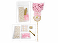 Kit bomboniera bimba con stick a cannuccia, fiocco rosa e tag decorativo, set da 2 pezzi, Cannuccia: 19,5 H