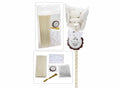 Kit bomboniera matrimonio nozze oro con stick a cannuccia, fiocco bianco e tag, set da 2 pezzi, Confezione: cm 14,5x26x1 H