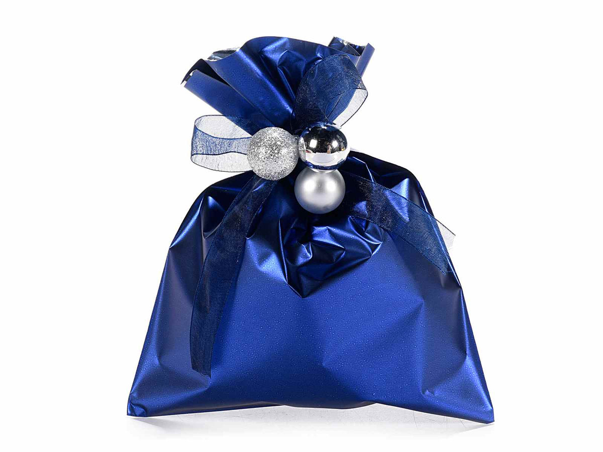 Busta a sacchetto regalo metallizzata blu opaco. Ideale per confezioni regalo, set da 100 pezzi, cm 15 x 20 H