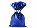 Busta a sacchetto regalo metallizzata blu opaco. Ideale per confezioni regalo, set da 50 pezzi, cm 30 x 50 H