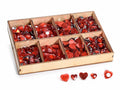 Cuori decorativi in misure assortite con biadesivo in espositore da 456 pezzi, Grande: cm 1,5 x 1,5 H