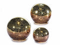 Lampade a sfera dorate con luce led bianco caldo e timer, Grande: Ø 15 cm x 14 H