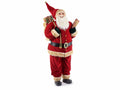 Babbo Natale gigante con abito in velluto rosso e sacco doni, cm70x50x150H (alla testa)