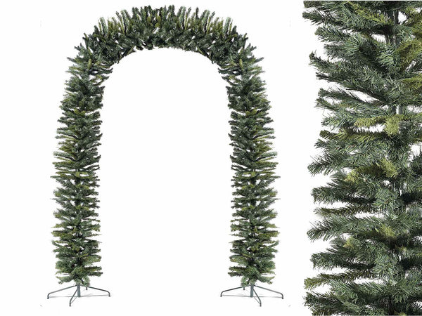 Ghirlanda artificiale di Natale ad arco con base in metallo. Ideale per decorazioni natalizie, ingressi, vetrine e scenografie festive, M 1,50 x 2,50 H
