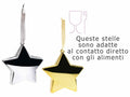Stelle apribili con nastrino da appendere all'albero, adatte al contatto, set da 20 pezzi, cm 7,5 x 3,5 x 8 H