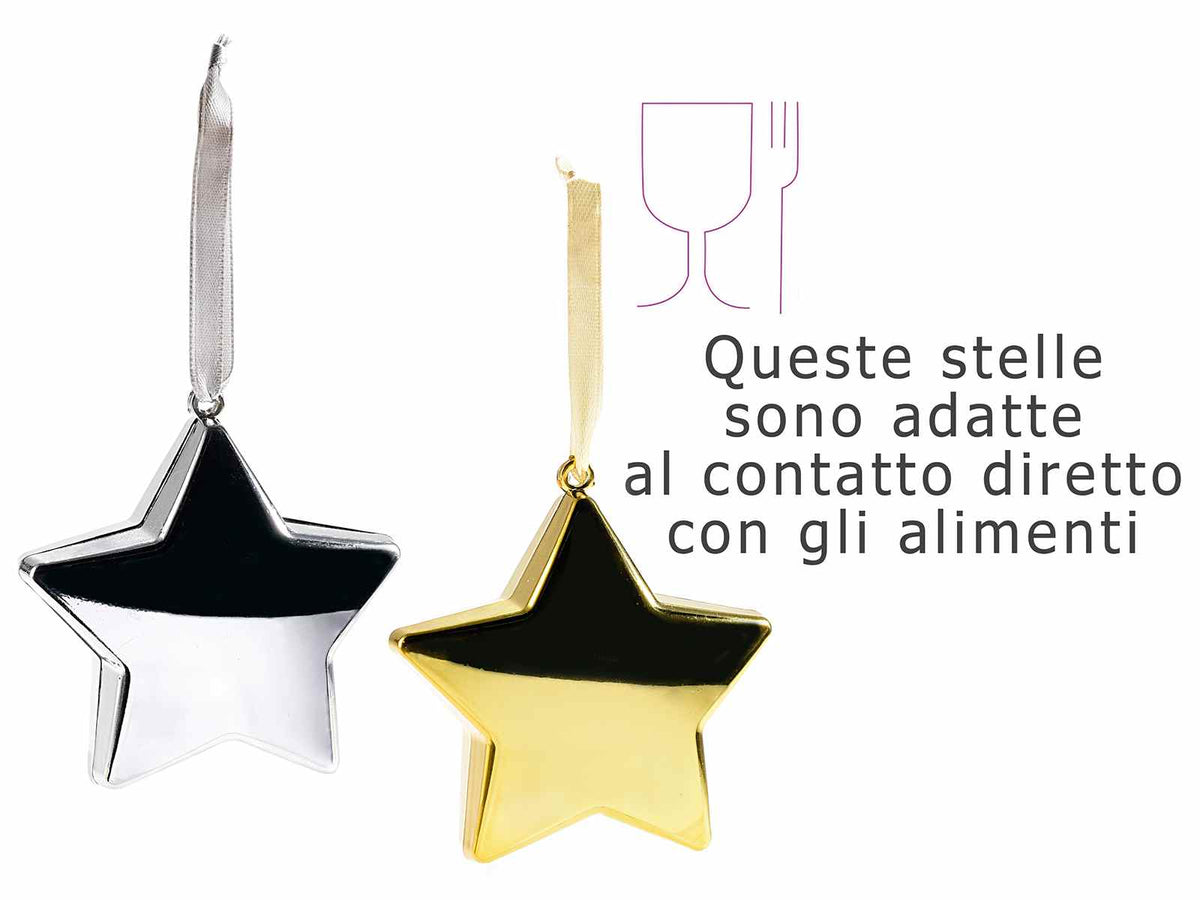Stelle apribili con nastrino da appendere all'albero, adatte al contatto, set da 20 pezzi, cm 7,5 x 3,5 x 8 H