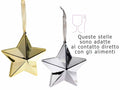 Stelle medie lucide apribili con nastrino da appendere all'albero, set da 20 pezzi, cm 10 x 4 x 10 H