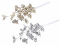 Rami pick natalizi artificiali di bacche e foglie glitterate, set da 6 pezzi, cm 29 H (con gambo 48)