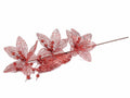 Rami stelle di Natale artificiale con bacche e foglie rosse, set da 6 pezzi, cm 33 H (con gambo 76)