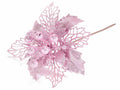 Stelle pick di Natale rosa glitterata con bacche, set da 20 pezzi, Ø 15 cm x 24 H