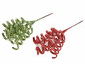 Set di 14 rametti a ricciolo pick decorativi glitterati natalizi, cm 13 H (c/gambo 20)