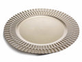 Sottopiatti decorativi champagne in plastica, bordo lavorato, set da 12 pezzi, Ø 33 cm
