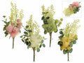 Mazzi colorati di fiori di eucalipto artificiale, set da 4 pezzi, cm 33 H (con gambo 46)