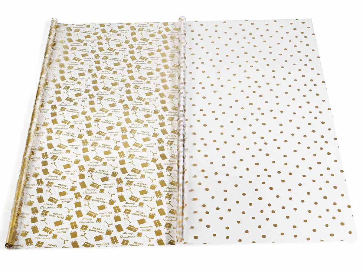 Confezioni di 60 fogli in cellophane trasparente BOPP 30 micron con decori, cm 70 x 100 H