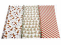 Confezione 60 fogli di cellophane trasparente carta regalo con decori natalizi, cm 70 x 100 H