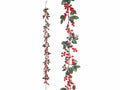 Ghirlande natalizie a festone di bacche rosse artificiali da appendere, set da 2 pezzi, m 1,70