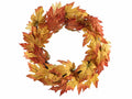 Ghirlande autunnali con foglie artificiali giallo arancio, ideale, set da 2 pezzi, Ø 50 cm - Interno: Ø 18