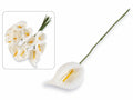 Calla pick chiudipacco in lattice bianco con gambo modellabile, set da 144 pezzi, Ø 2 cm x 10 H