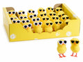 Pulcini pasquali decorativi con occhiali da sole in espositore da 24 pezzi, set da 2 pezzi, cm 5 H