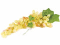 Grappoli di uva bianca decorativa artificiale con foglie ideale, set da 3 pezzi, cm 35 H