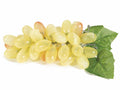 Grappoli di uva bianca decorativa artificiale con foglie ideale, set da 8 pezzi, cm 16 H