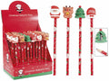 Matite di Natale con temperino gommoso a Babbo Natale, renna e albero, set da 24 pezzi, cm 20,5 H