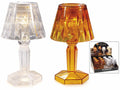 Lampade mini / centrotavola abat-jour in plastica con luce LED da appoggiare, set da 12 pezzi, Ø 6,5 cm x 12 H
