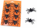 Ragno nero finto decoro Halloween, set da 8 pezzi, cm 7 x 6 H