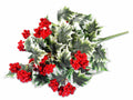 Mazzi di agrifoglio e bacche rosse artificiali, set da 4 pezzi, cm 33 H (con gambo 44)