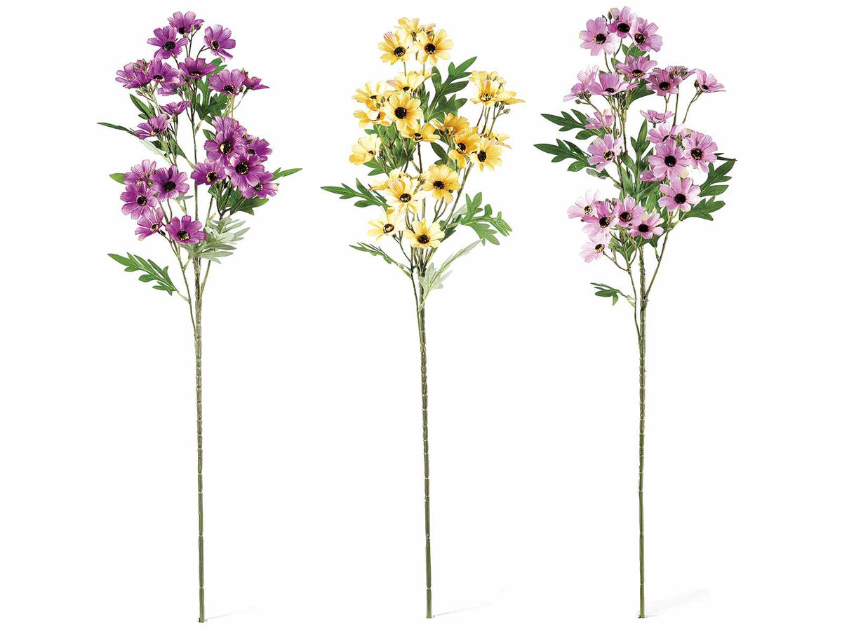 Rami di fiori di campo colorati artificiali, set da 6 pezzi, cm 40 H (con gambo 83)