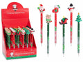 Penne di Natale a sfera con Babbo Natale, albero, pupazzo di neve, renna, set da 24 pezzi, cm19,5H - Inchiostro:Nero