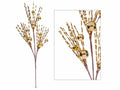 Rami decorativi di Natale di filamenti, palline e campanelle dorate, set da 8 pezzi, cm 45 H (con gambo 75)