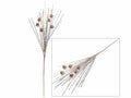Rami decorativi natalizi con filamenti e bacche glitterate champagne, set da 12 pezzi, cm 34 H (con gambo 62)