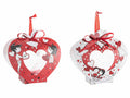 Cuore trasparente apribile e riempibile con nastrino da appendere, insieme ad, set da 30 pezzi, cm 8 x 4,5 x 8 H