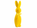 Conigli di Pasqua gialli rivestiti in velluto con fiocco in raso, cm 19 x 22 x 68 H