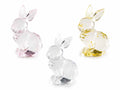 Coniglietti pasquali decorativi ad effetto vetro colorato, set da 9 pezzi, cm 5 x 3,5 x 6,5 H
